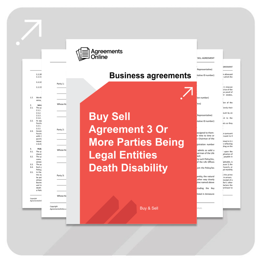 Buy & Sell Agreement - 3 or more parties. being legal entities. Death & Disability