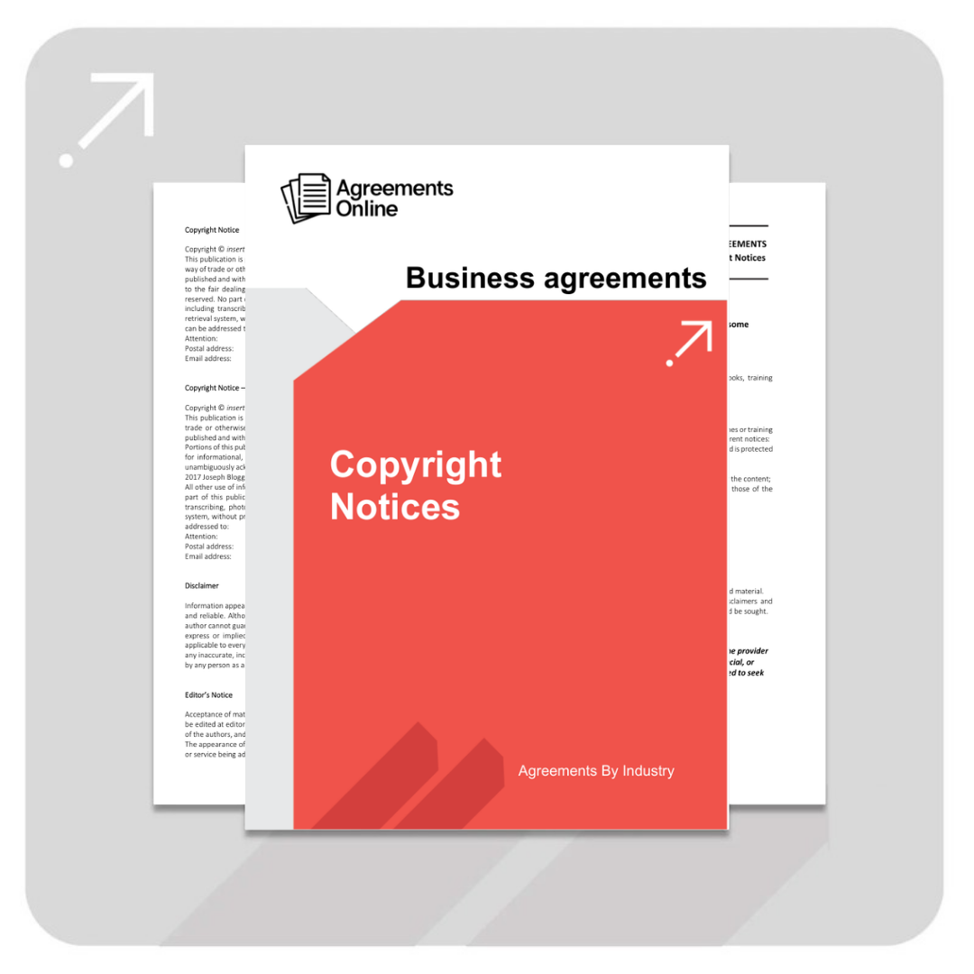 Copyright Notices Template - South Africa
