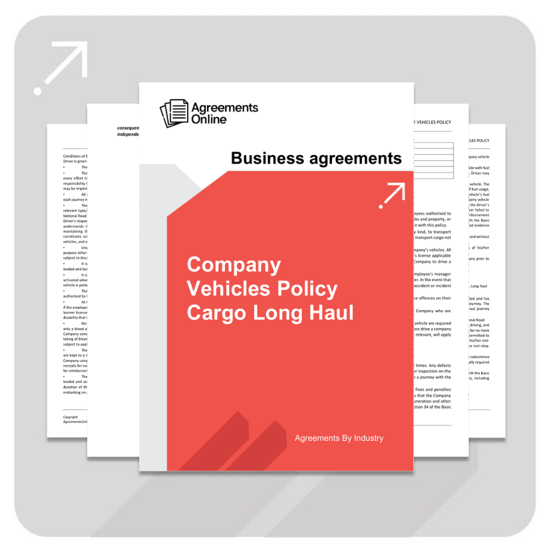 Company Vehicles Policy Template - Cargo Long Haul - South Africa