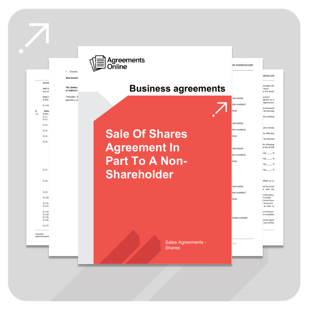 Sale of Shares Agreement Template - in part, to a Non-Shareholder - South Africa