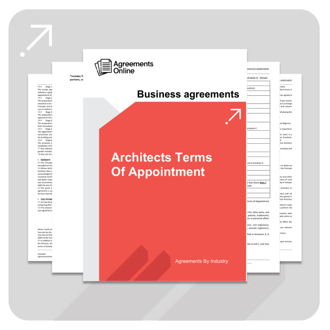 Architect Agreement Template – Terms of Appointment (Contract) - South Africa