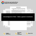 Acknowledgement of Debt Template - One Debtor - South Africa