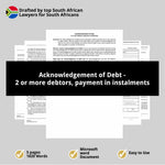 Acknowledgement of Debt 2 or more debtors payment in instalments 1