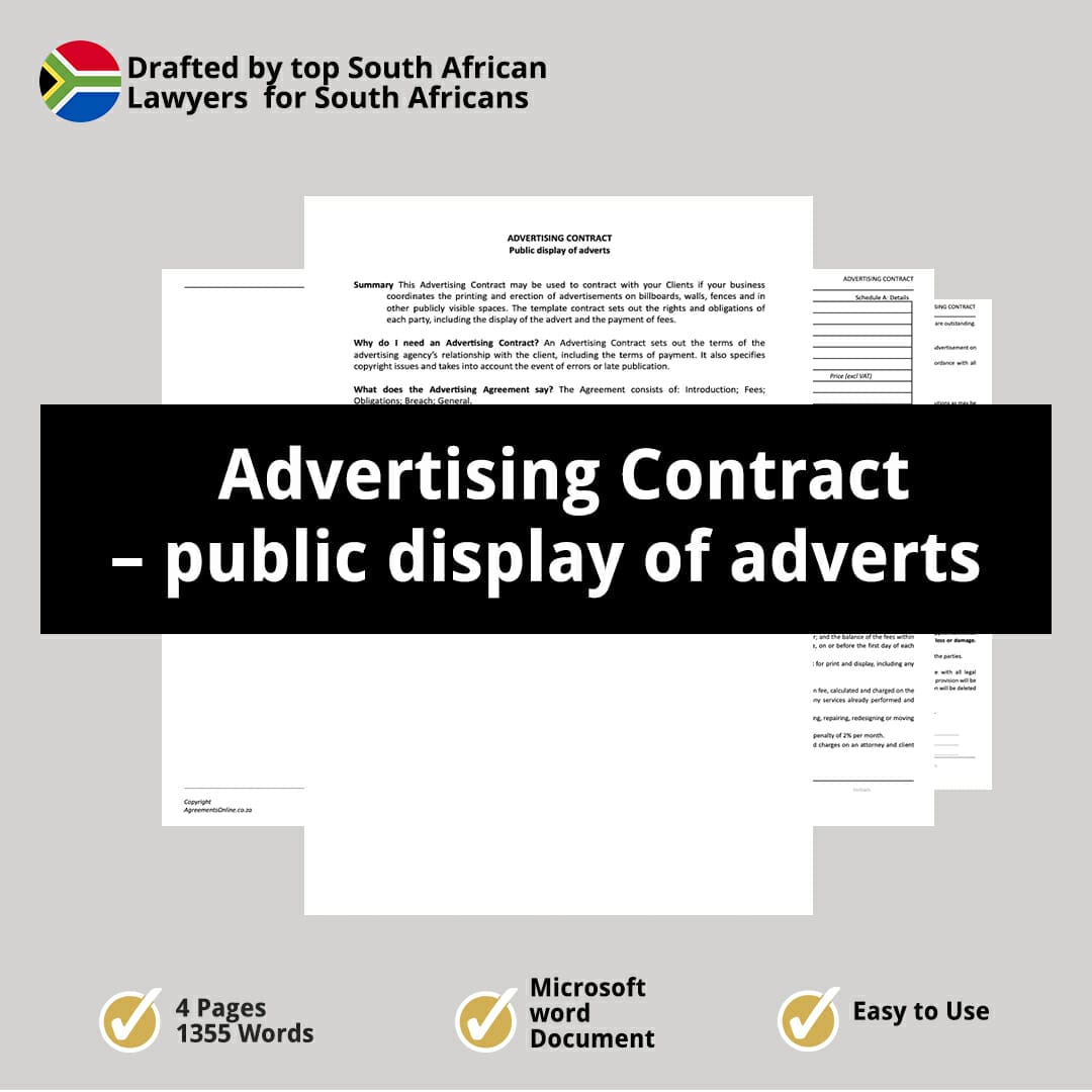 Advertising Contract – public display of adverts 1