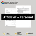 Affidavit Template – Personal - South Africa