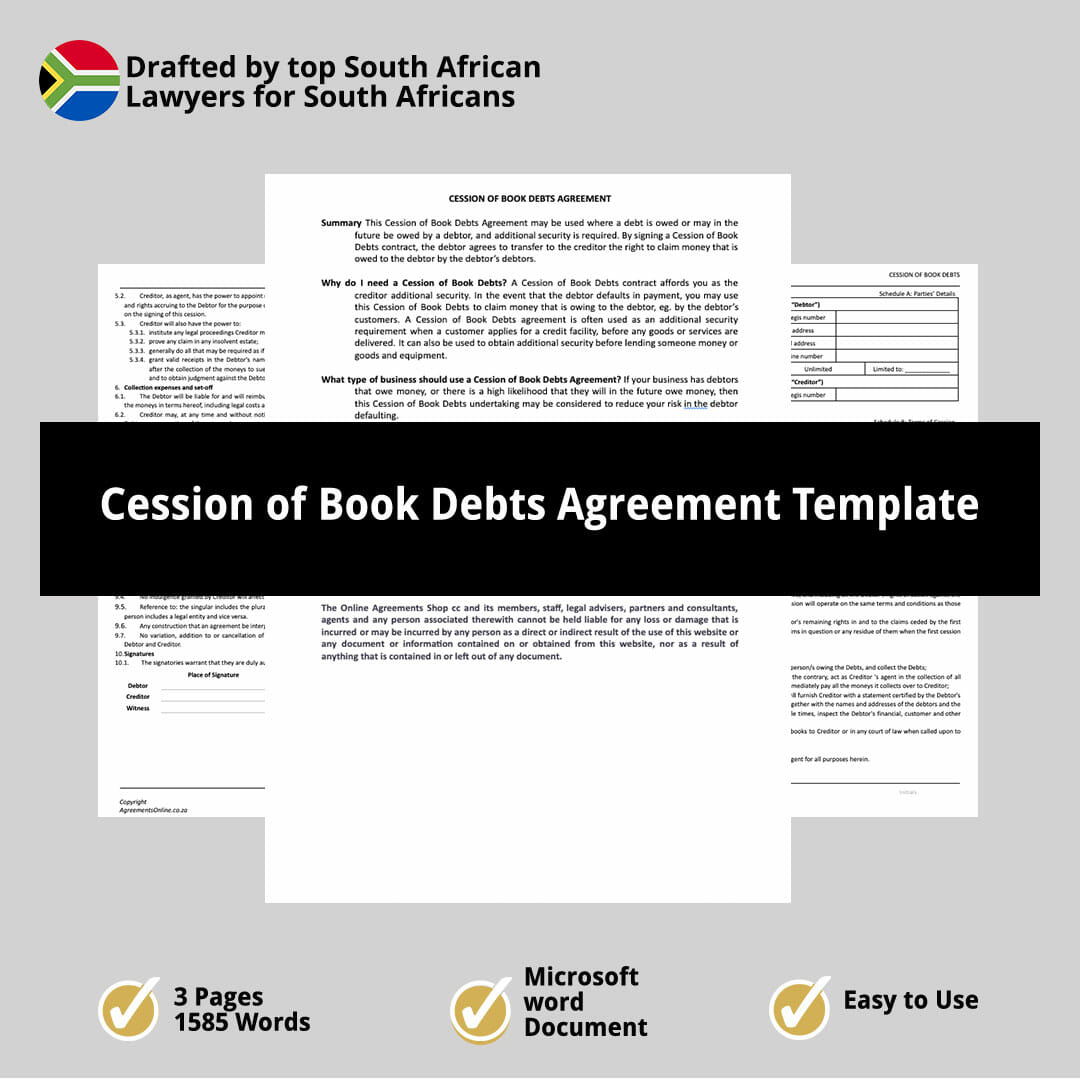 Cession of Book Debts Agreement Template 1