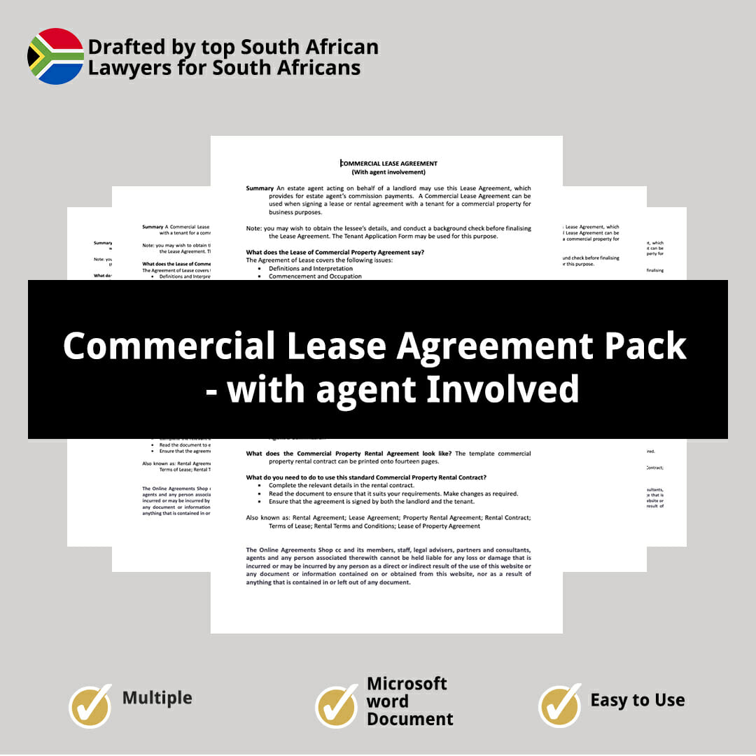 Commercial Lease Agreement Pack with agent Involved