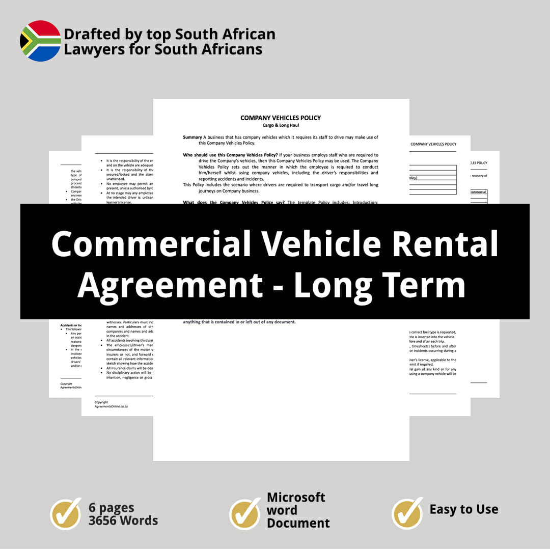 Commercial Vehicle Rental Agreement Long Term