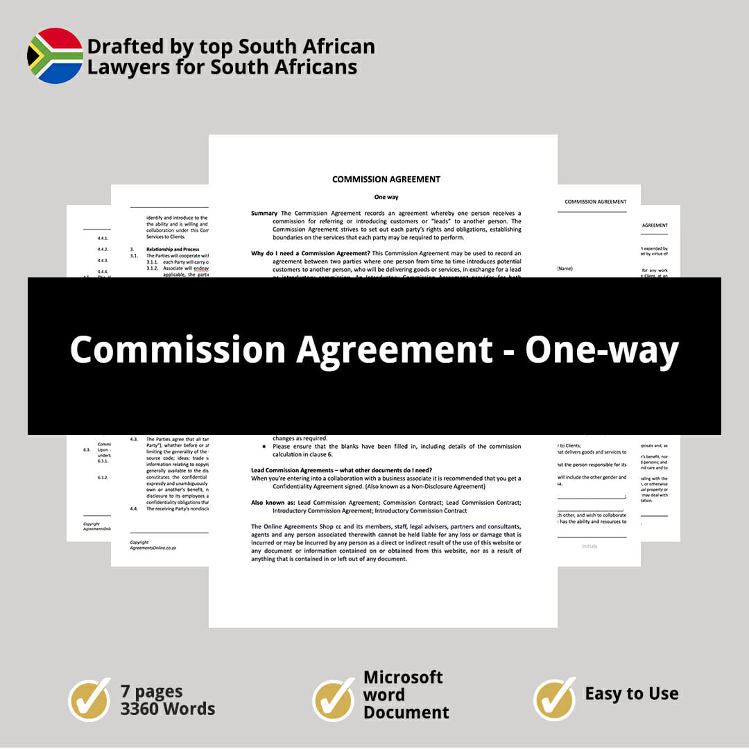 Commission Agreement One way 1