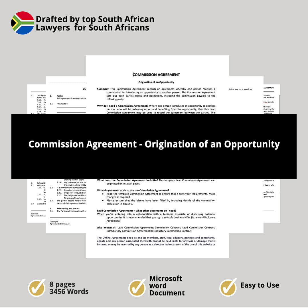 Commission Agreement Origination of an Opportunity 1
