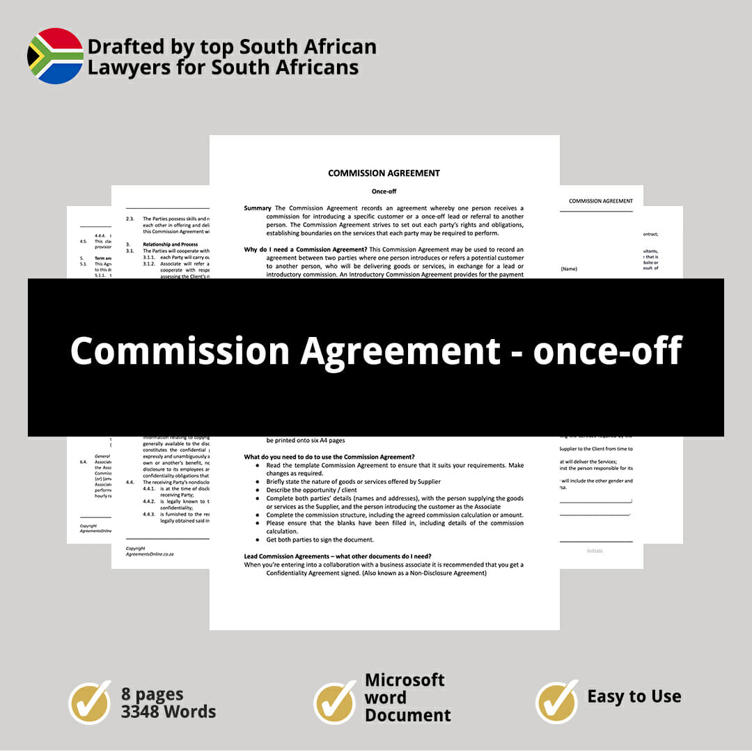 Commission Agreement once off 1