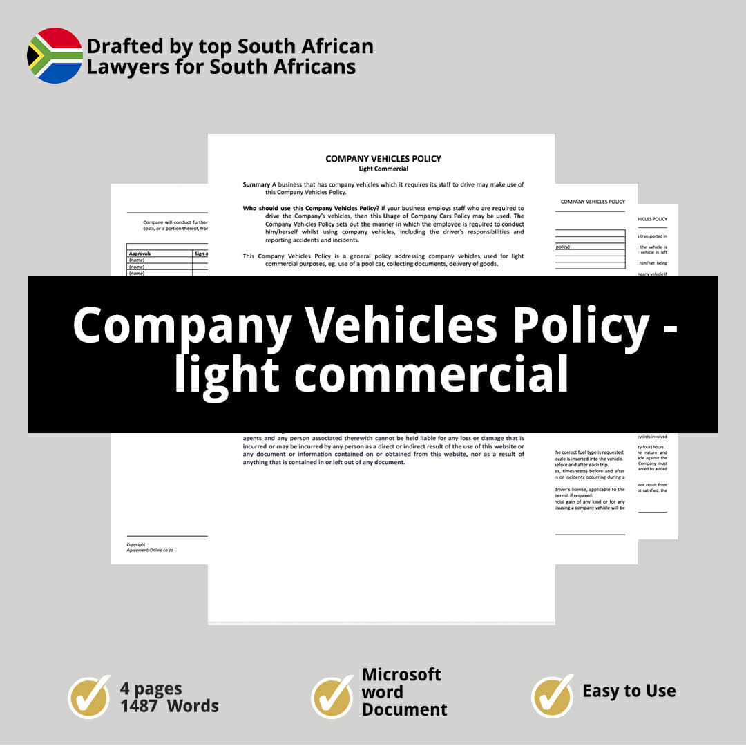 Company Vehicles Policy light commercial