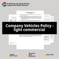 Company Vehicles Policy Template - Light Commercial - South Africa