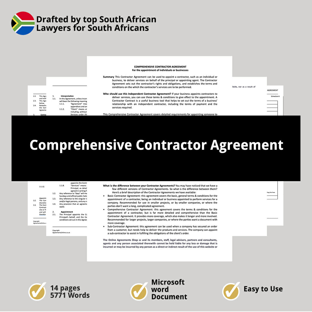 Comprehensive Contractor Agreement 1