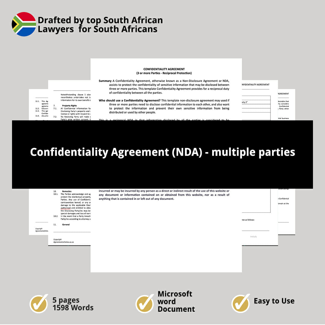 Confidentiality Agreement NDA multiple parties 1