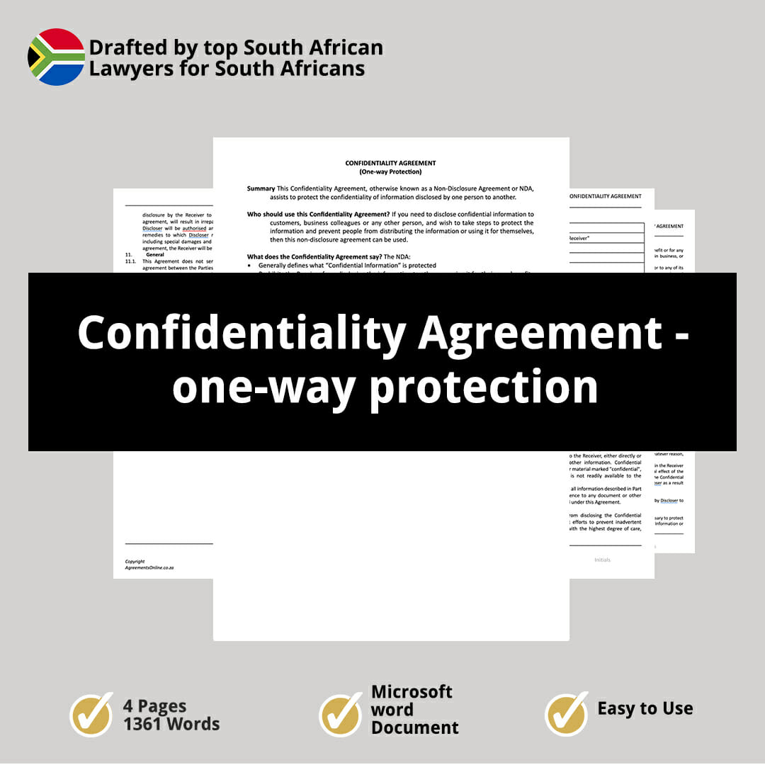 Confidentiality Agreement one way protection 1