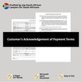 Customer Acknowledgement of Payment Terms Template - South Africa