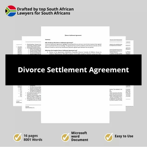Divorce Settlement Agreement Template - South Africa – Agreements Online