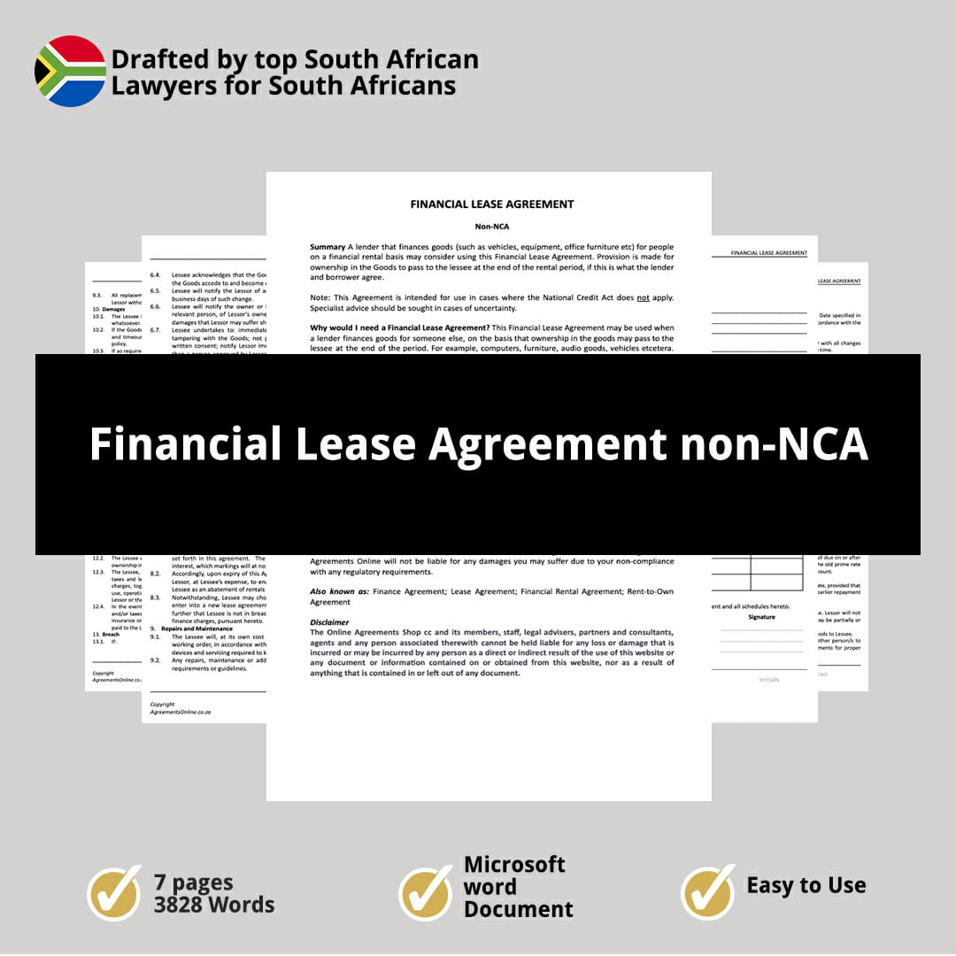 Financial Lease Agreement non NCA 1