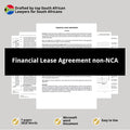 Financial Lease Agreement Template - South Africa