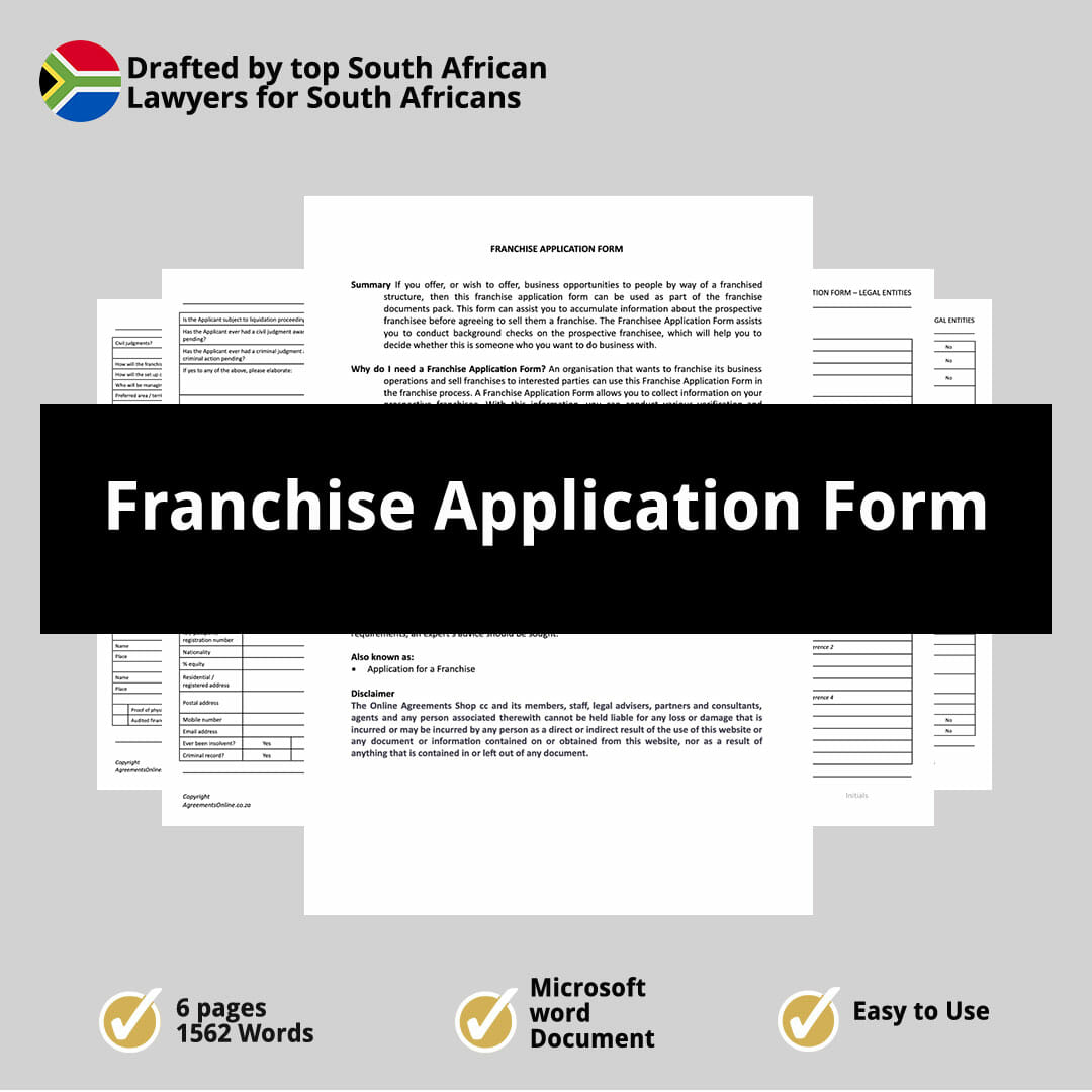 Franchise Application Form 1