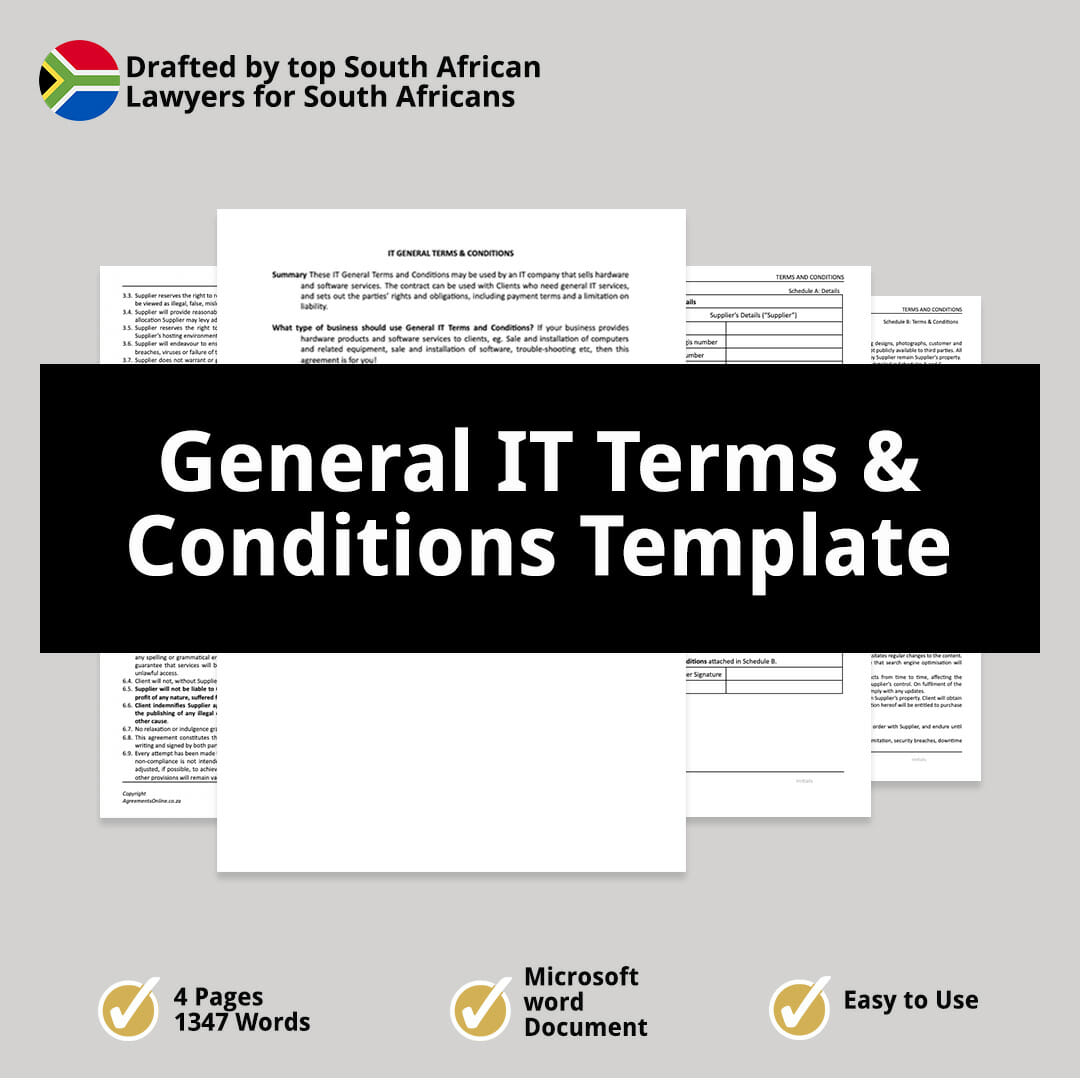 General IT Terms Conditions Template 1