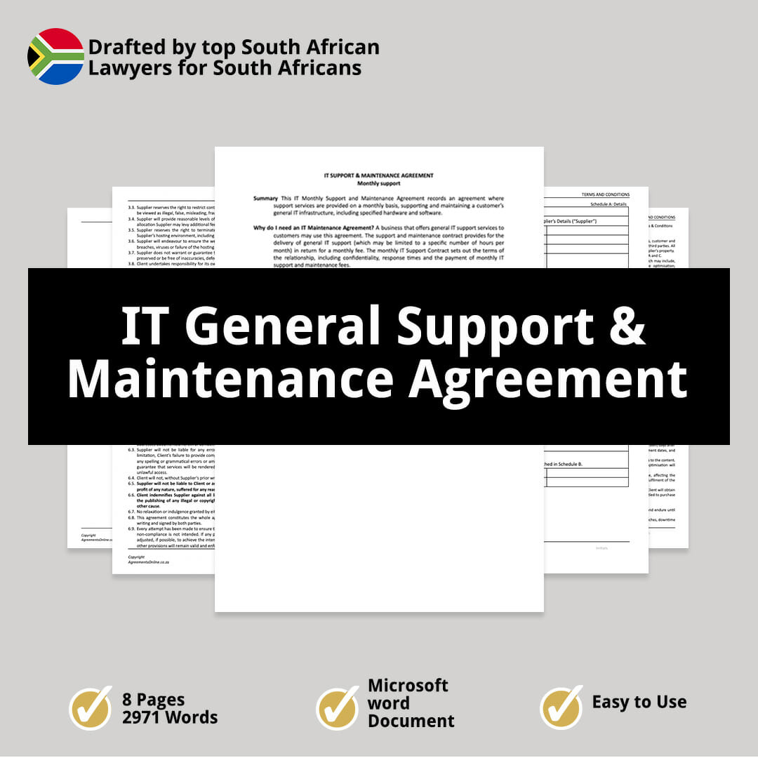 IT General Support Maintenance Agreement 1