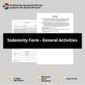 Indemnity Form Template - General Activities - South Africa