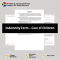 Indemnity Form Template - Care of Children - South Africa