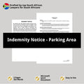 Indemnity Notice Template - Parking Area - South Africa