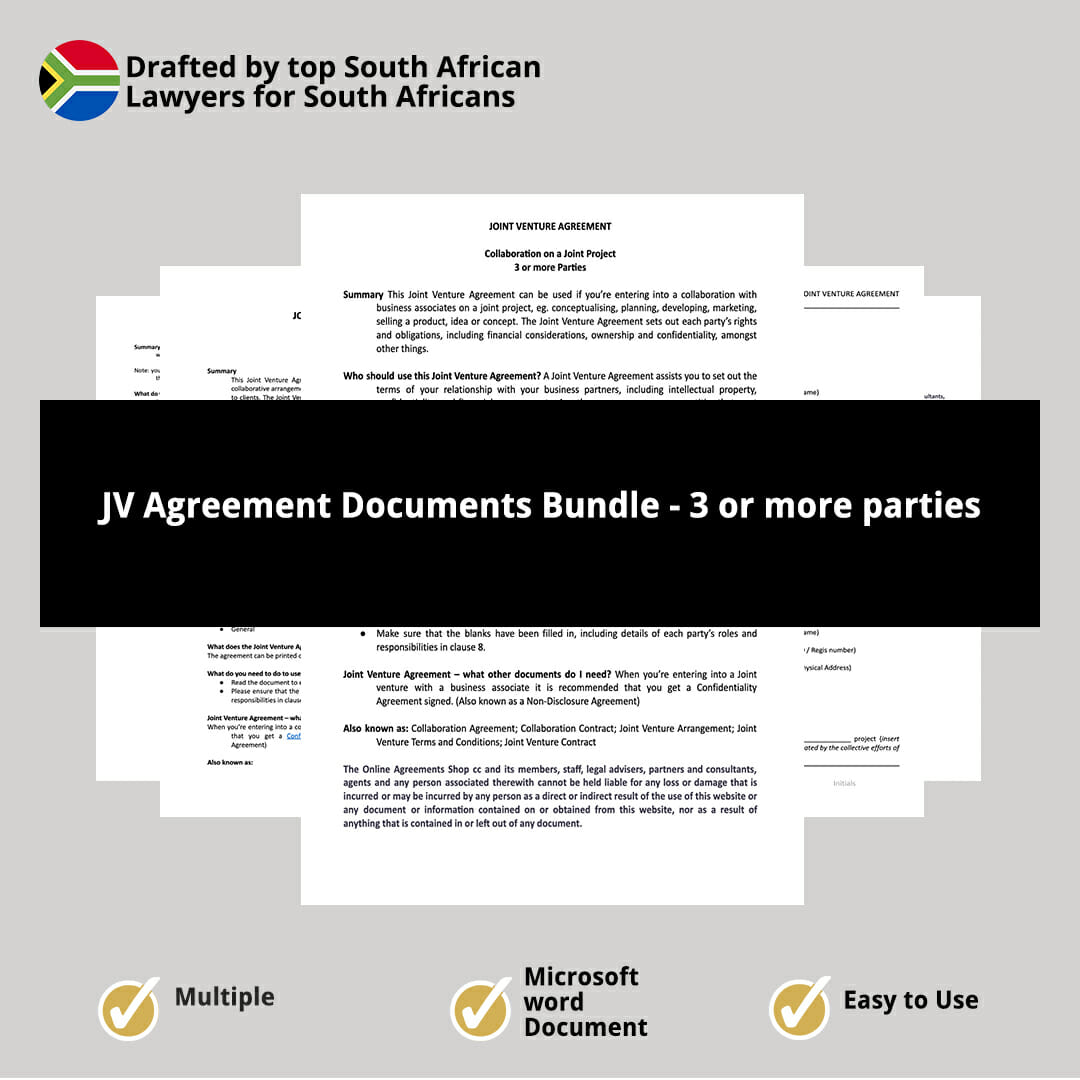 JV Agreement Documents Bundle 3 or more parties 1