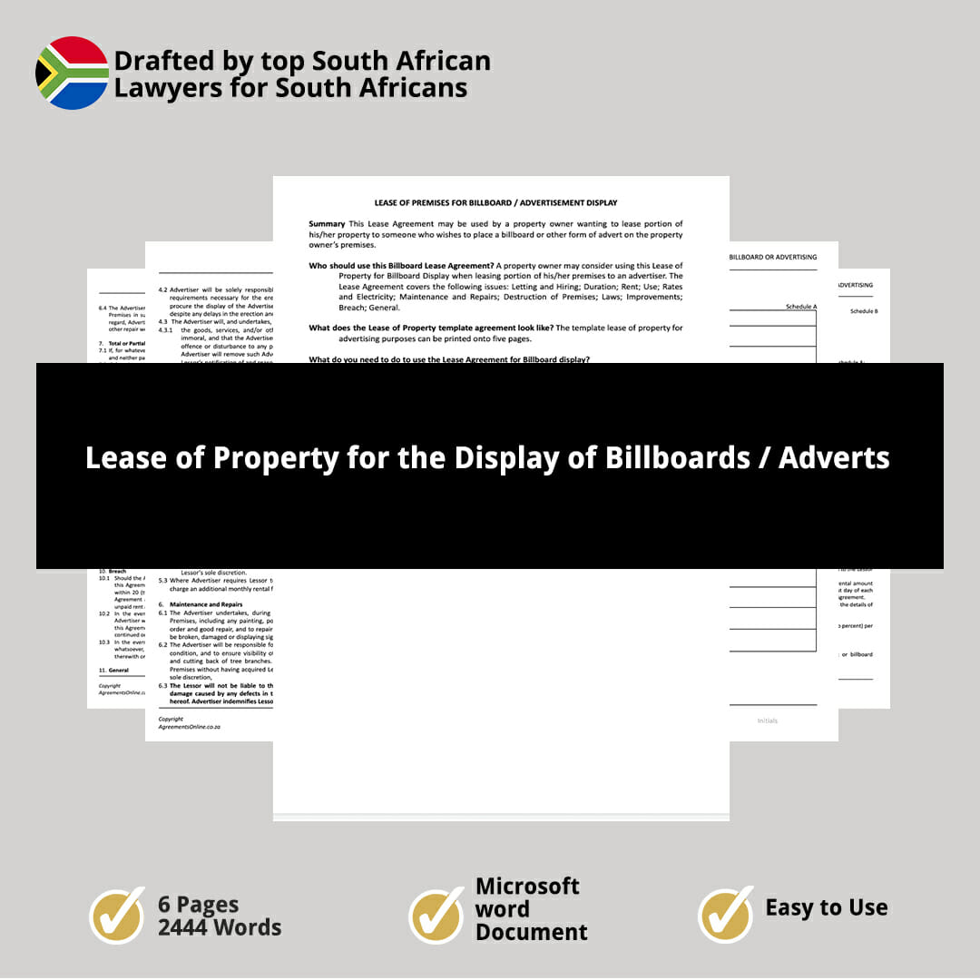 Lease of Property for the Display of Billboards Adverts 1
