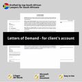 Letters of Demand Template - Clients Account - South Africa