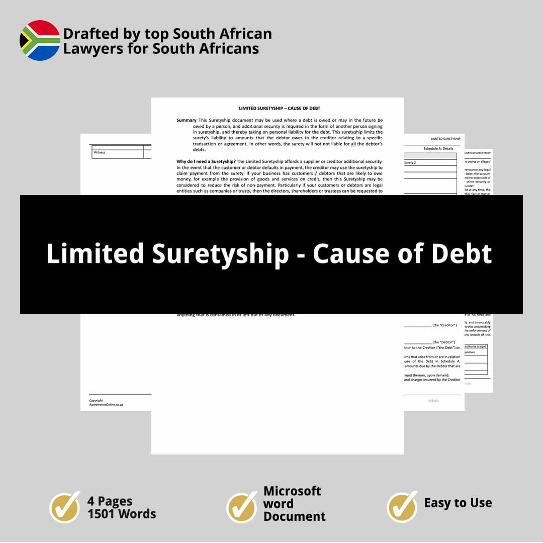 Limited Suretyship Cause of Debt 1
