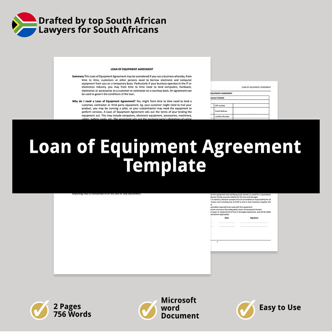 Loan of Equipment Agreement Template 1