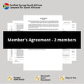 Members Agreement or Association Agreement Template - 2 Members - South Africa