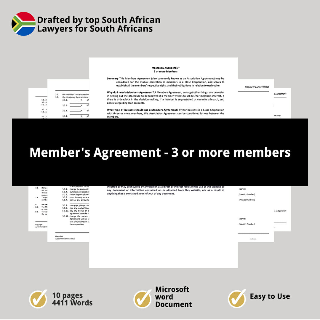 Members Agreement 3 or more members 1