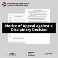 Notice of Appeal Template - Against a Disciplinary Decision - South Africa