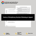 Notice of Disciplinary Decision following an Appeal 1