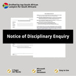 Notice of Disciplinary Enquiry 1