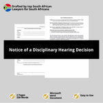 Notice of a Disciplinary Hearing Decision