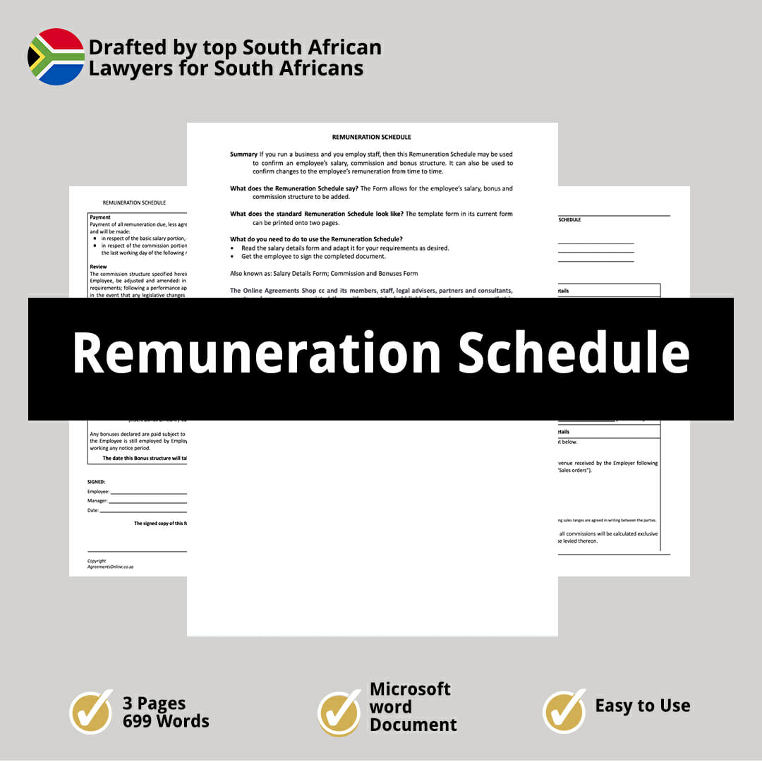 Remuneration Schedule 1