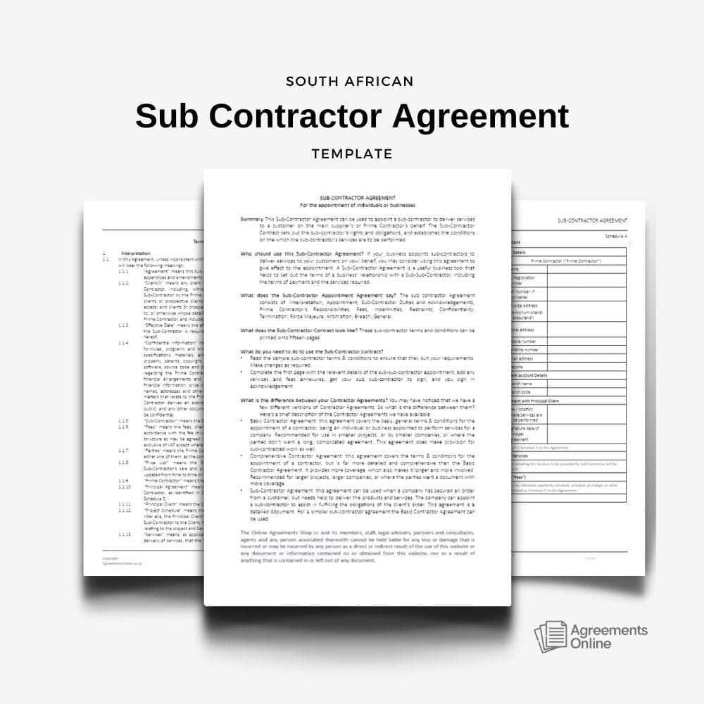 a group of papers with text legal contract templates agreements online south africa
