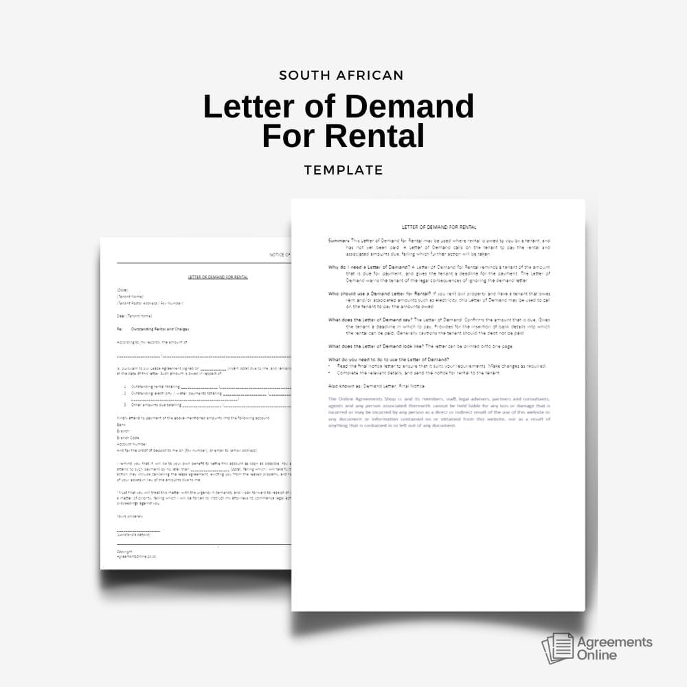 legal contract templates agreements online south africa
