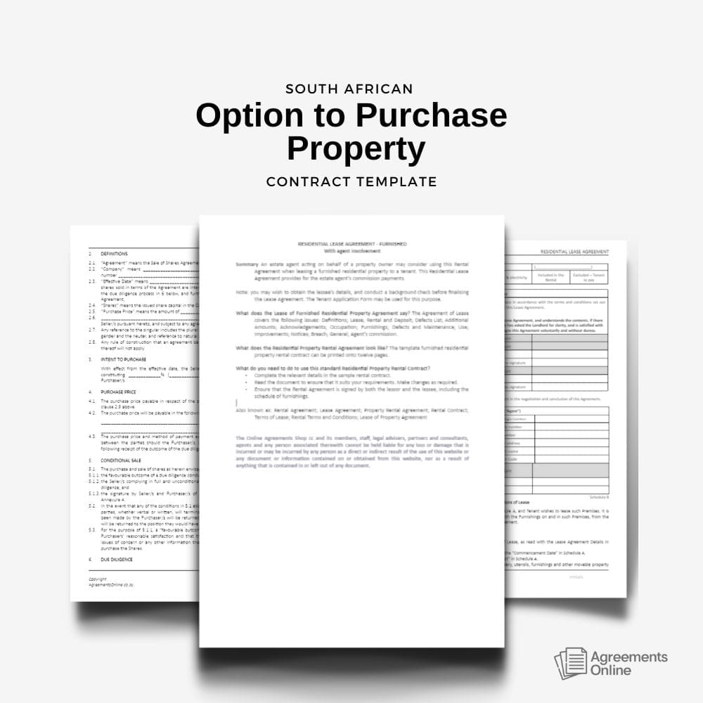legal contract templates agreements online south africa