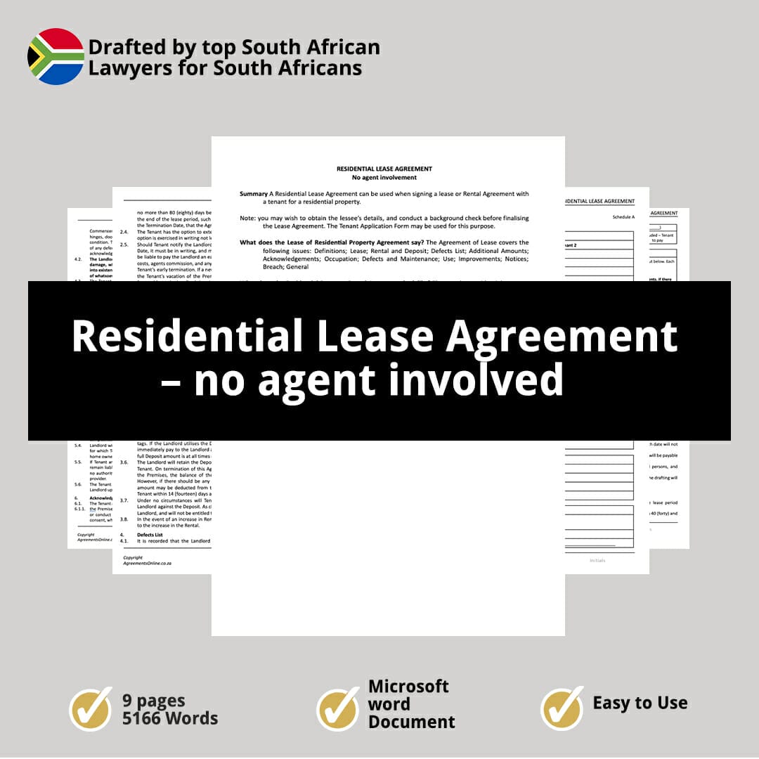 Residential Lease Agreement – no agent involved