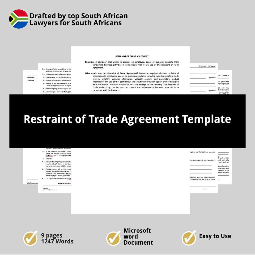 Restraint of Trade Agreement Template 1