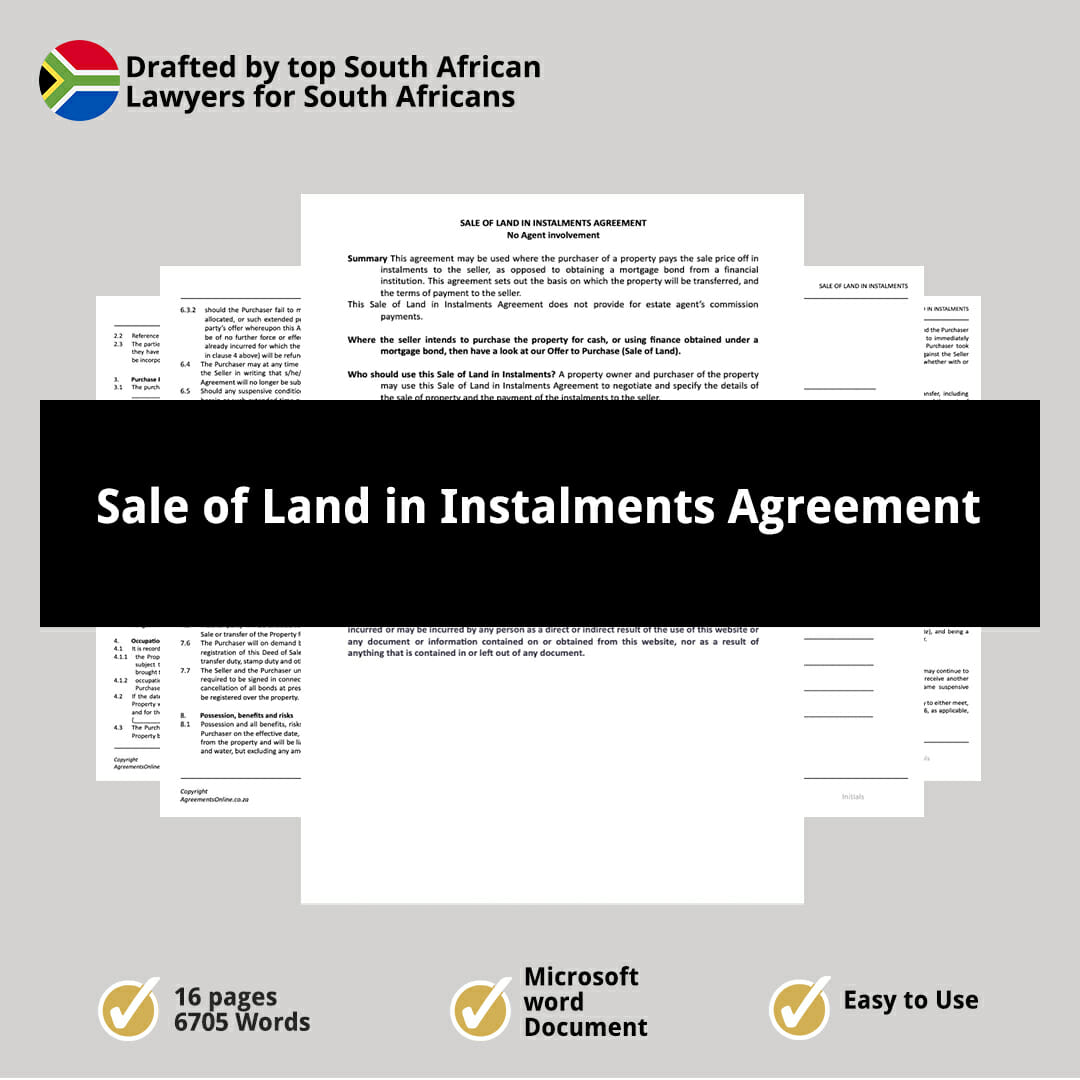 Sale of Land in Instalments Agreement 1