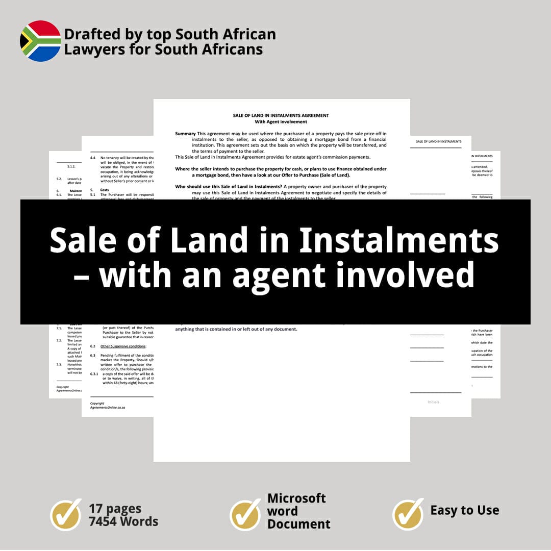 Sale of Land in Instalments - with an agent involved