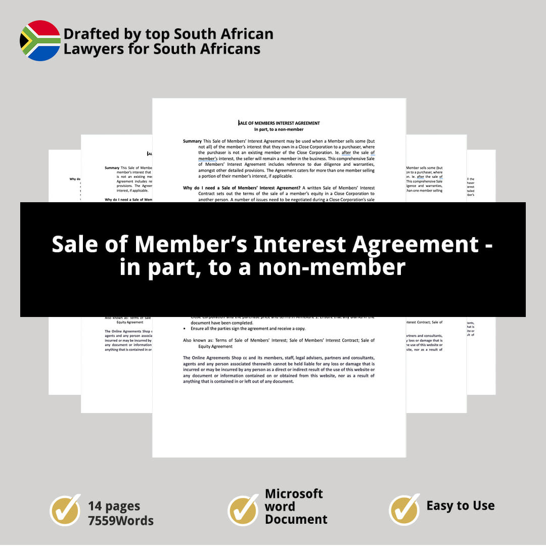Sale of Members Interest Agreement in part to a non member 2